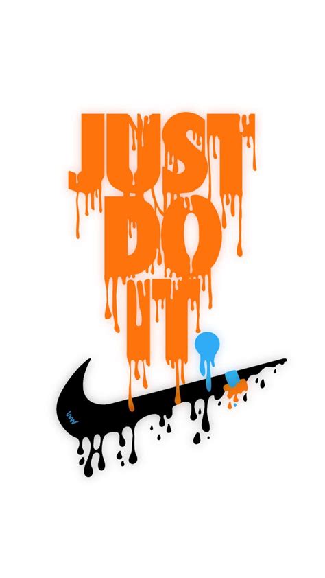 The Nike Logo Is Dripping Orange And Blue