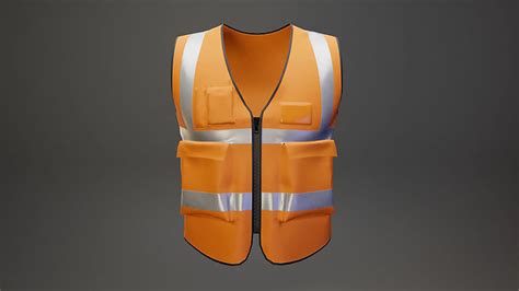 3d Model Worker Safety Vest Vr Ar Low Poly Cgtrader