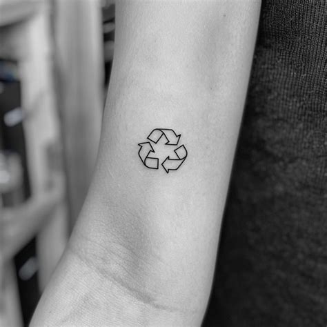 Best 12 Minimalist Recycling Symbol Tattoo on Forearm – Artofit