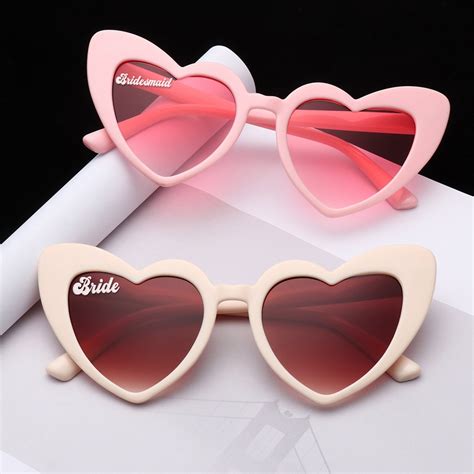 Custom Bridal Party Heart Shaped Sunglassesparty Etsy UK