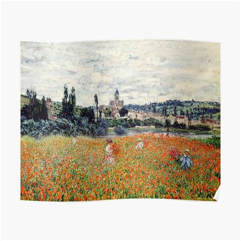 Claude Monet Mohnfeld Bei Vetheuil Poster Von DejaVuStudio Redbubble