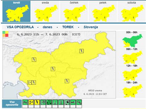 Turobno vreme se nadaljuje Popoldne možne močnejše nevihte s sodro