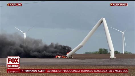 Watch Wind Turbine Burns In Iowa After Being Destroyed By Tornado