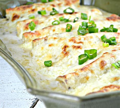 White Chicken Enchiladas With Sour Cream Sauce Gonna Want Seconds