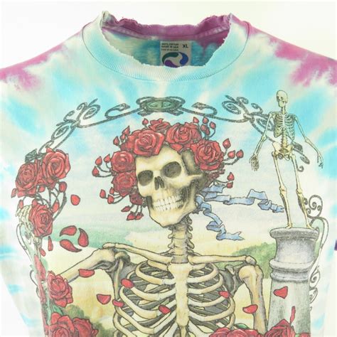 Vintage 90s Tie Dye Grateful Dead Band T Shirt Mens Xl Rose Skull 30 Years The Clothing Vault