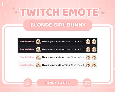 Blonde Hair Chibi Girl Twitch Emote Hugging Bunny Kawaii Anime Bunny Girl Twitch Emote Cute