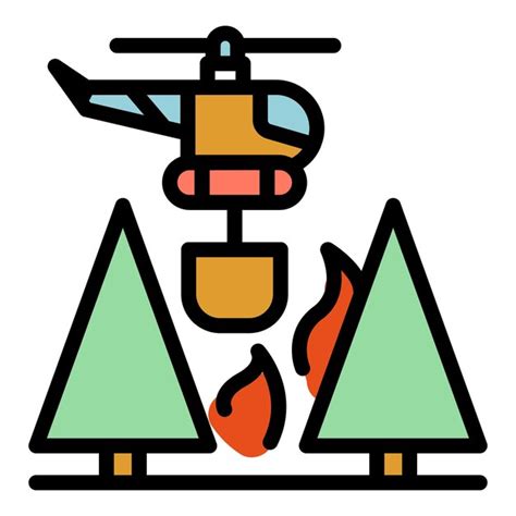 Wildfire Helikopter Symbol Umriss Des Wildfire Helikopter Vektorsymbols