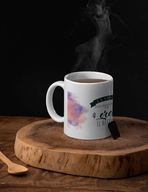 Diseño digital plantilla para taza con frase motivadora diseño para taza