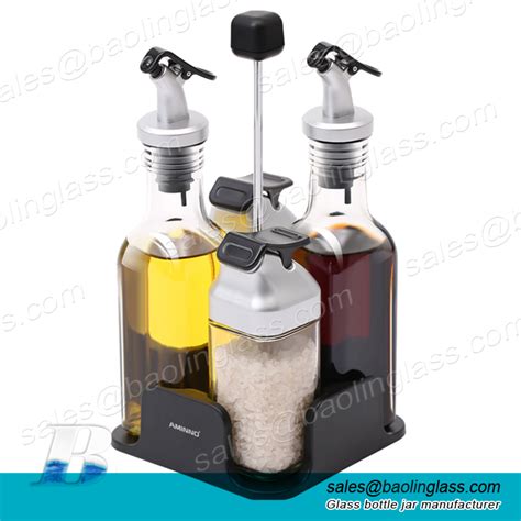 Premium Oil And Vinegar Dispenser Set Glass Olive Oil Bottles With