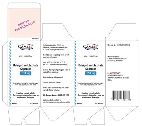 Dabigatran Capsules Package Insert