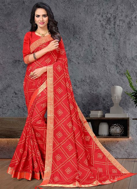 Buy Vichitra Silk Traditional Saree Online