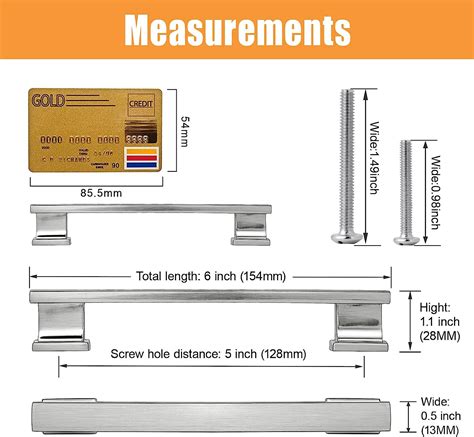 Buy Vehcil Square Cabinet Pulls10 Pack 5 Inch128mm Hole Centers Brushed Satin Nickel Cabinet