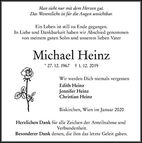 Traueranzeigen Von Michael Heinz Trauer Mittelhessen De