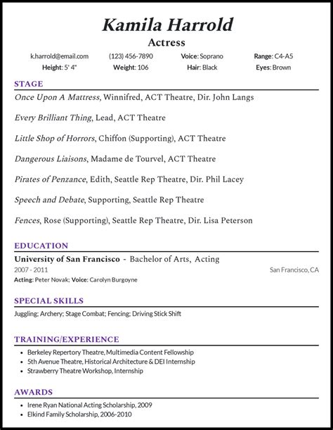 7 Theatre Resume Examples That Worked In 2023