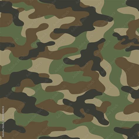 Camouflage Seamless Pattern Texture Abstract Modern Vector Military