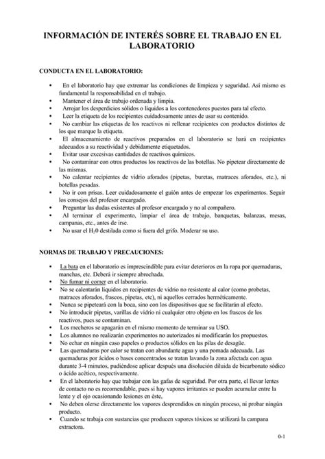 Normas Seguridad Laboratorio Pdf