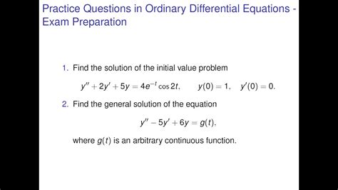 Differential Eqs 1 Y 2 Y 5y 4 E T Cos 2t Y 0 1 Y 0