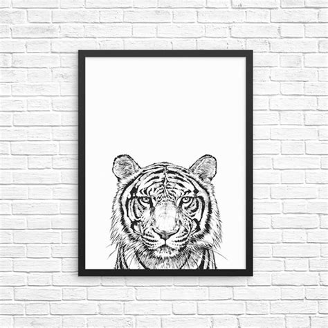 Arte de la pared del tigre tigre impresión decoración animal Etsy España