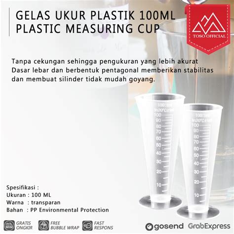 Jual Gelas Ukur Plastik Ml Plastic Measuring Cup Scale Cone Gelas