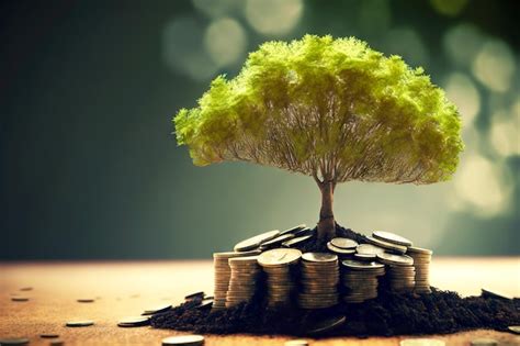 Premium Photo Small Growing Money Tree With Coins And Leaves