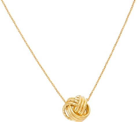 14k Gold Textured Love Knot Pendant With 18 Chain 12g —