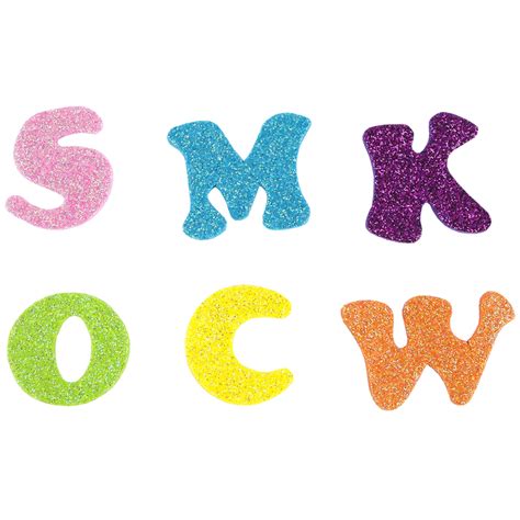 Glitter Alphabet Foam Letters, 1 x 0.75 Inches, 600 Count | Mardel ...