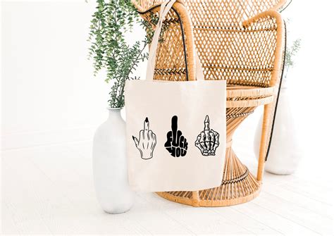 Fuck You Tote Bag Skeleton Tote Bag Sweary Gift Reusable Bag Gag Gift Funny Slogan Bag