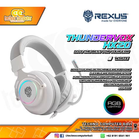 HEADSET REXUS THUNDERVOX HX20 RGB White Gaming Headset