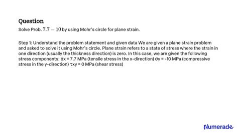 SOLVED Solve Prob 7 7 10 By Using Mohr S Circle For Plane Strain