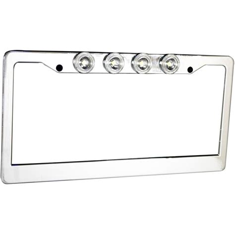 Recon 264310 Brushed Aluminum License Plate Frame With Reverse Lights | XDP