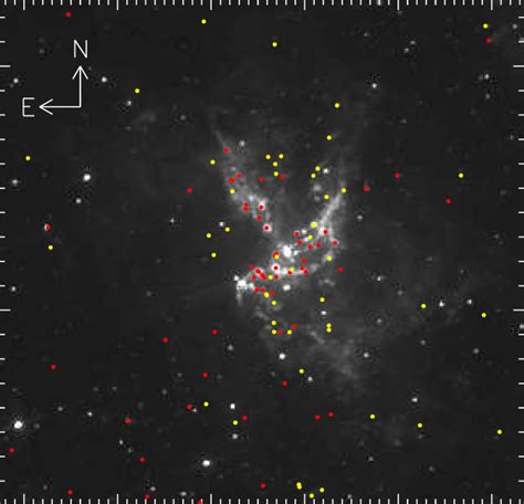 Spatial Distribution Of Ysos In N66 Overplotted On An Image Of The Download Scientific