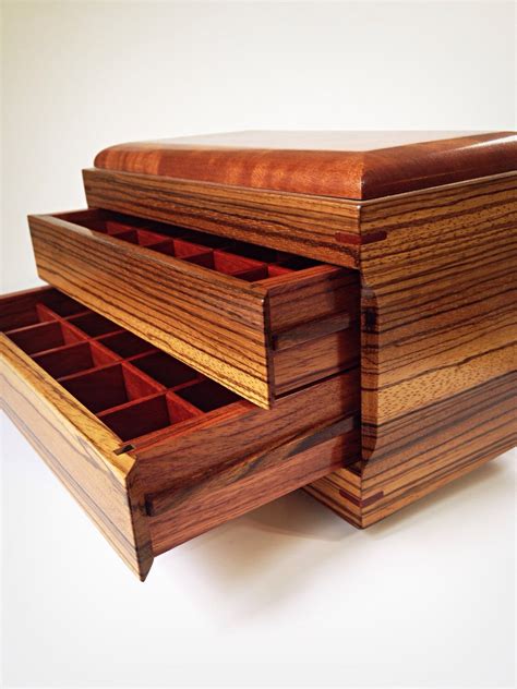 Zebra Wood Jewelry Box Made From 5 Exotic Woods Exotic Wood