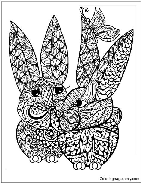 Mandala Rabbit Coloring Page - Free Printable Coloring Pages