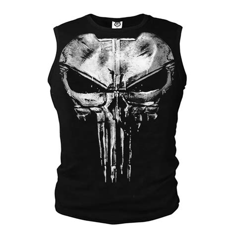 Lycra Cool T Shirt The Punisher Skull T Shirt Slim Black O Neck Short