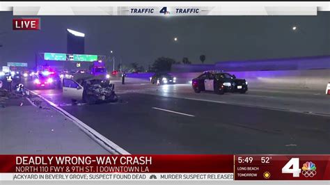 Two Killed In Wrong Way Crash On 110 Freeway In Downtown La Nbc Los