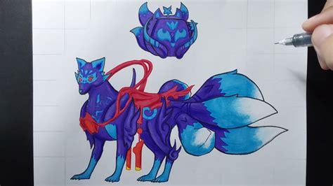 How To Draw Kitsune Fruit Roblox Blox Fruits Update 21 Youtube