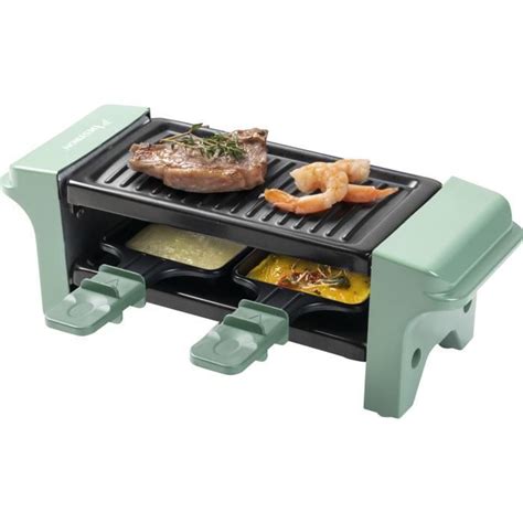 Bestron Appareil a raclette Mini Grill pour 1 à 2 personnes avec 2