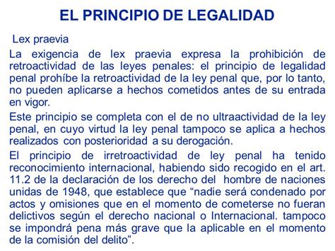 El Principio De Legalidad En El Derecho Penal