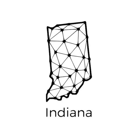 Premium Vector Indiana State Map Polygonal Illustration Made Of Lines And Dots Isolated On