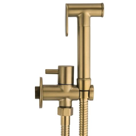 Grifo de bidet empotrado redondo 1 vía dorado cepillado Serie Guadiana