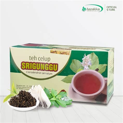 Jual Teh Srigunggu Tazakka Minuman Herbal Celup Isi 20 Kantong Sachet