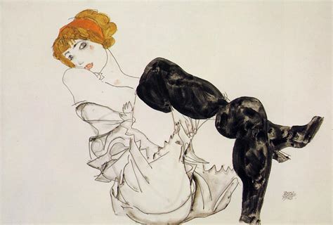 Art Of The Day Egon Schiele Seated Woman With Bent Knee