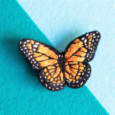 Monarch Butterfly Brooch Black And Oreange Butterfly Brooch Etsy