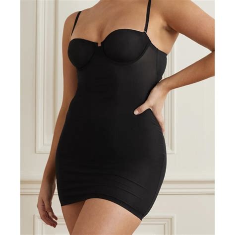 Skims Mesh Naked Slip Dress Black A B Worn Depop