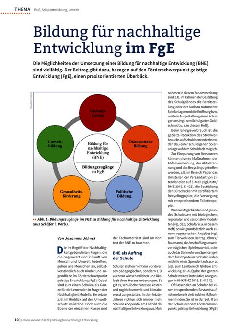 Bildung für nachhaltige Entwicklung BNE im FgE Westermann