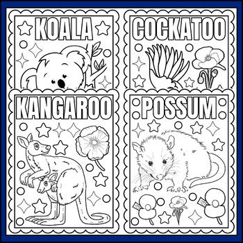 Australian Day Animals Coloring Pages | Australia Day Coloring Sheets