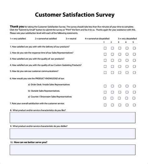 8 Client Satisfaction Survey Templates Free Sample Example Format