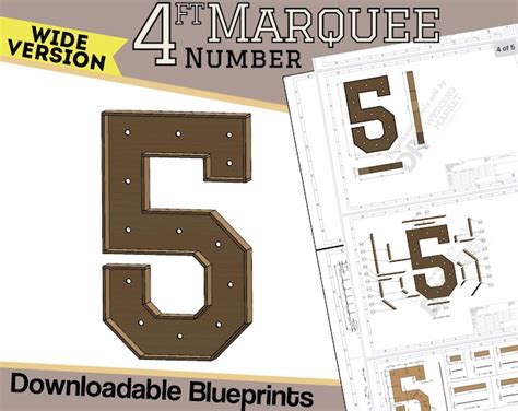 Ft Wide Version Number Marquee Letter Build Plans Blueprints Svg