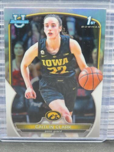 2022 23 Bowman University Chrome Caitlin Clark 1st Prospect Refractor