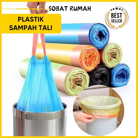 Jual Kantong Plastik Sampah Tali Roll Trash Bag Tempat Tong Sampah